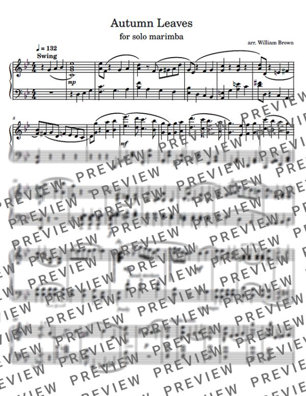 Autumn Leaves for Solo Marimba