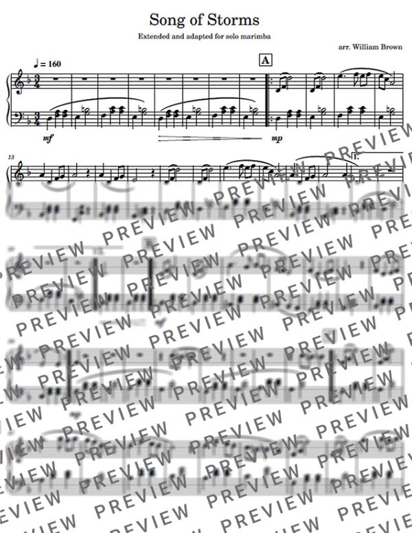 Song of Storms for solo marimba